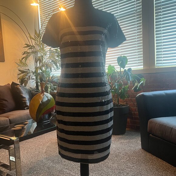 Ralph Lauren Navy and White Sequined Dress - Picture 4 of 6